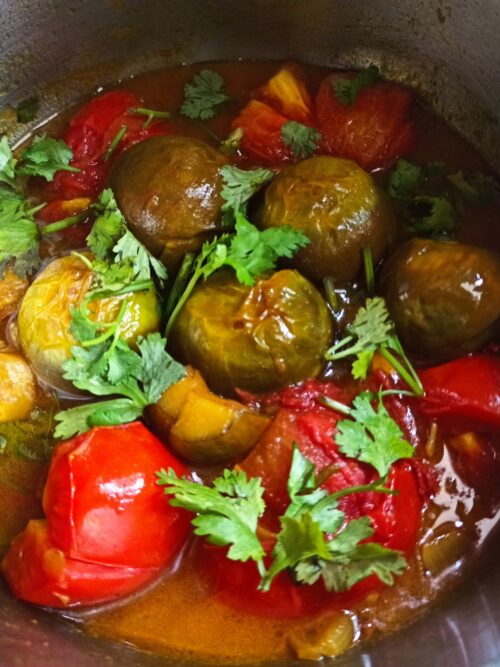 Burmese Eggplants and Tomatoes Stew